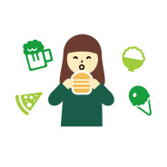 食事する女性イラスト